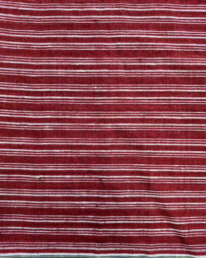 ORGANIC GEOMETRIC FABRIC:  ALIZARIN RED  3 LINE KORA STRIPE