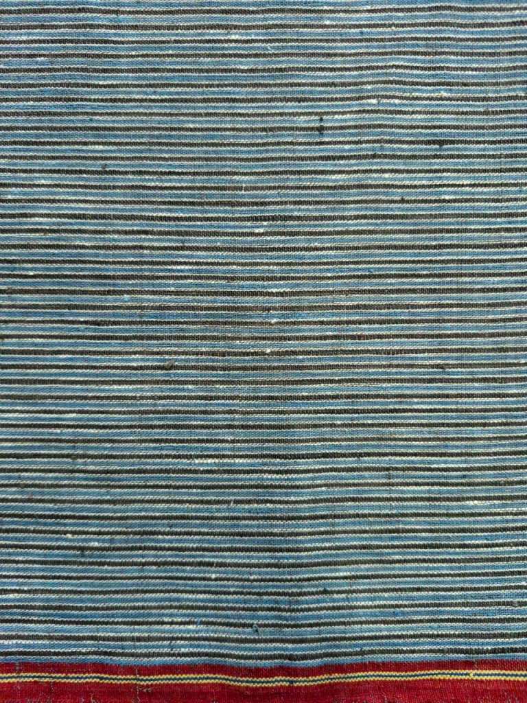 ORGANIC GEOMETRIC FABRIC: LIGHT INDIGO : BLACK  :KORA :