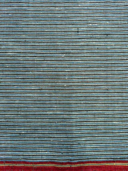 ORGANIC GEOMETRIC FABRIC: LIGHT INDIGO : BLACK  :KORA :