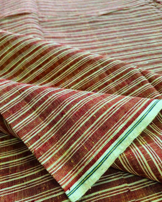 ORGANIC GEOMETRIC FABRIC:  ALIZARIN RED : ANAR YELLOW :KORA