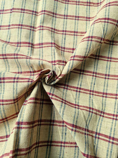 ORGANIC GEOMETRIC FABRIC:ANAR:MADDER:INDIGO