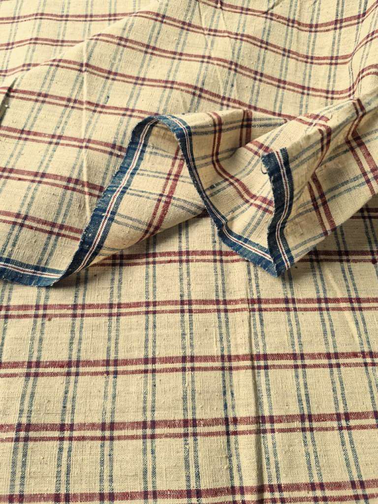 ORGANIC GEOMETRIC FABRIC:ANAR:MADDER:INDIGO