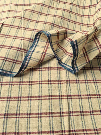 ORGANIC GEOMETRIC FABRIC:ANAR:MADDER:INDIGO
