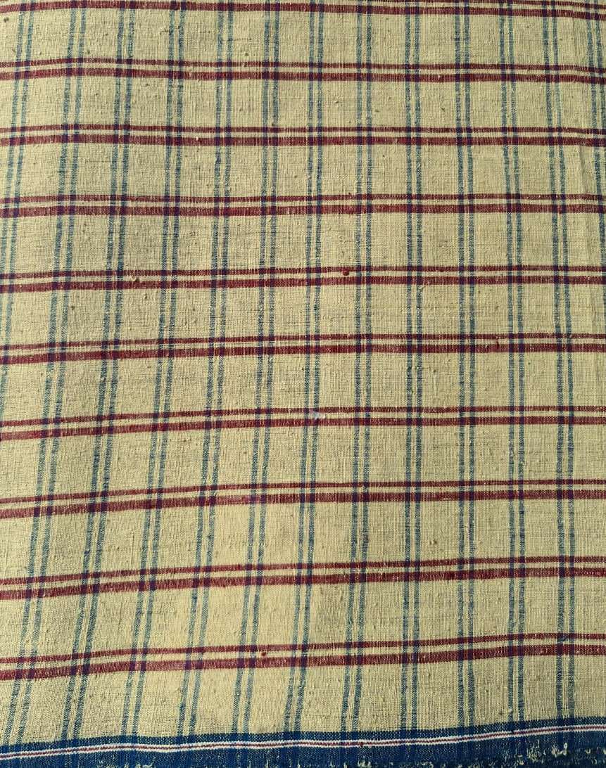 ORGANIC GEOMETRIC FABRIC:ANAR:MADDER:INDIGO