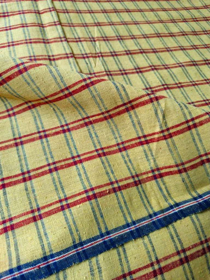 ORGANIC GEOMETRIC FABRIC:ANAR:MADDER:INDIGO