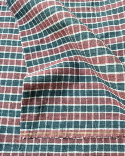 ORGANIC GEOMETRIC FABRIC: SAPPAN :INDIGO GREEN:KORA