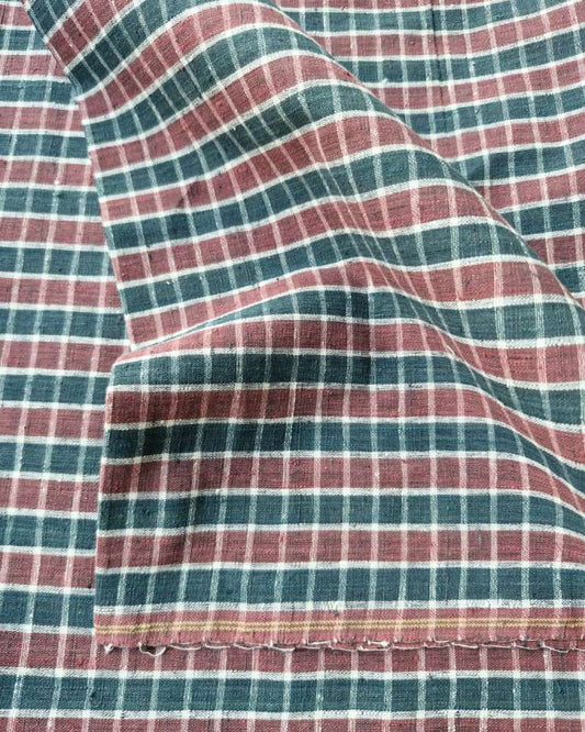 ORGANIC GEOMETRIC FABRIC: SAPPAN :INDIGO GREEN:KORA