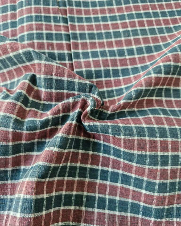 ORGANIC GEOMETRIC FABRIC: SAPPAN :INDIGO GREEN:KORA