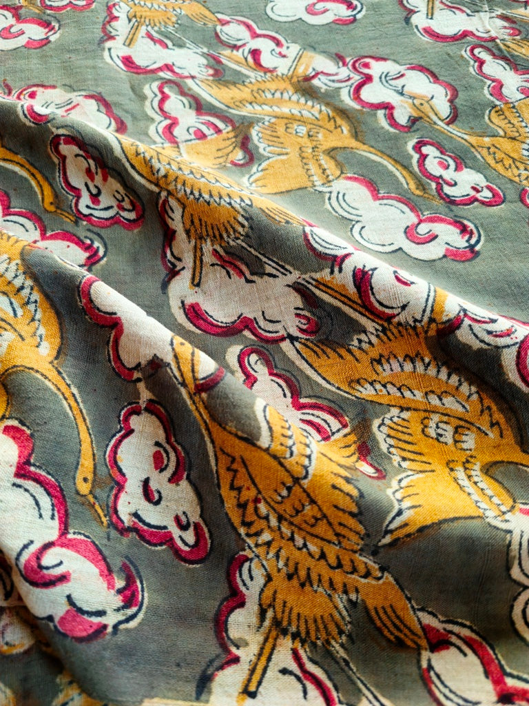 KALAMKARI:OLIVE GREEN:ANAR YELLOW :ALIZARIN RED.XL6007