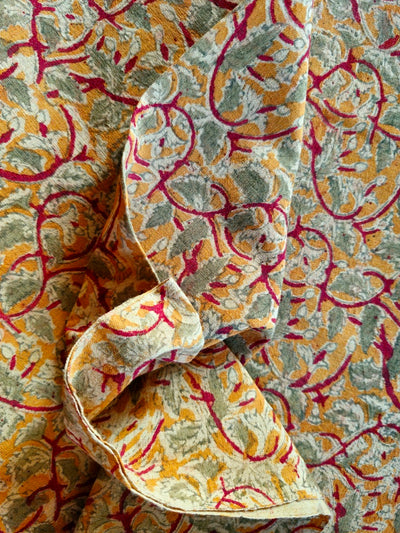 KALAMKARI : : ANAR YELLOW :  ALIZARI RED : OLIVE GREEN   XL 6291