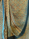 AJRAKH SAREE : INDIGO BLUE : ALIZARIN RED : BLACK