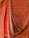 AJRAKH SAREE : ALIZARIN RED : BLACK