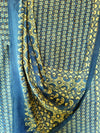 AJRAKH SAREE : DARK INDIGO : ANAR YELLOW