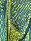 AJRAKH SAREE : INDIGO BLUE : BLACK : ANAR YELLOW