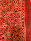 AJRAKH SAREE : ALIZARIN RED : BLACK