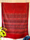 AJRAKH SAREE : ALIZARIN RED : BLACK