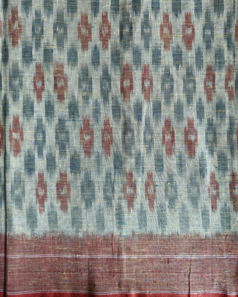 ORGANIC WEFT IKAT :ANAR :KATHA: GREEN INDIGO:ANAR:KATHA:KORA