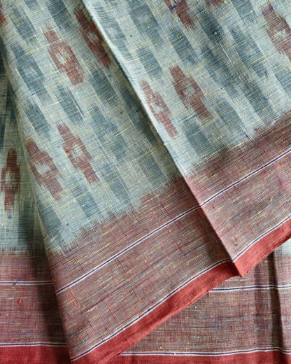 ORGANIC WEFT IKAT :ANAR :KATHA: GREEN INDIGO:ANAR:KATHA:KORA