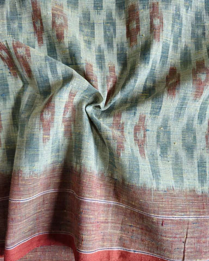 ORGANIC WEFT IKAT :ANAR :KATHA: GREEN INDIGO:ANAR:KATHA:KORA