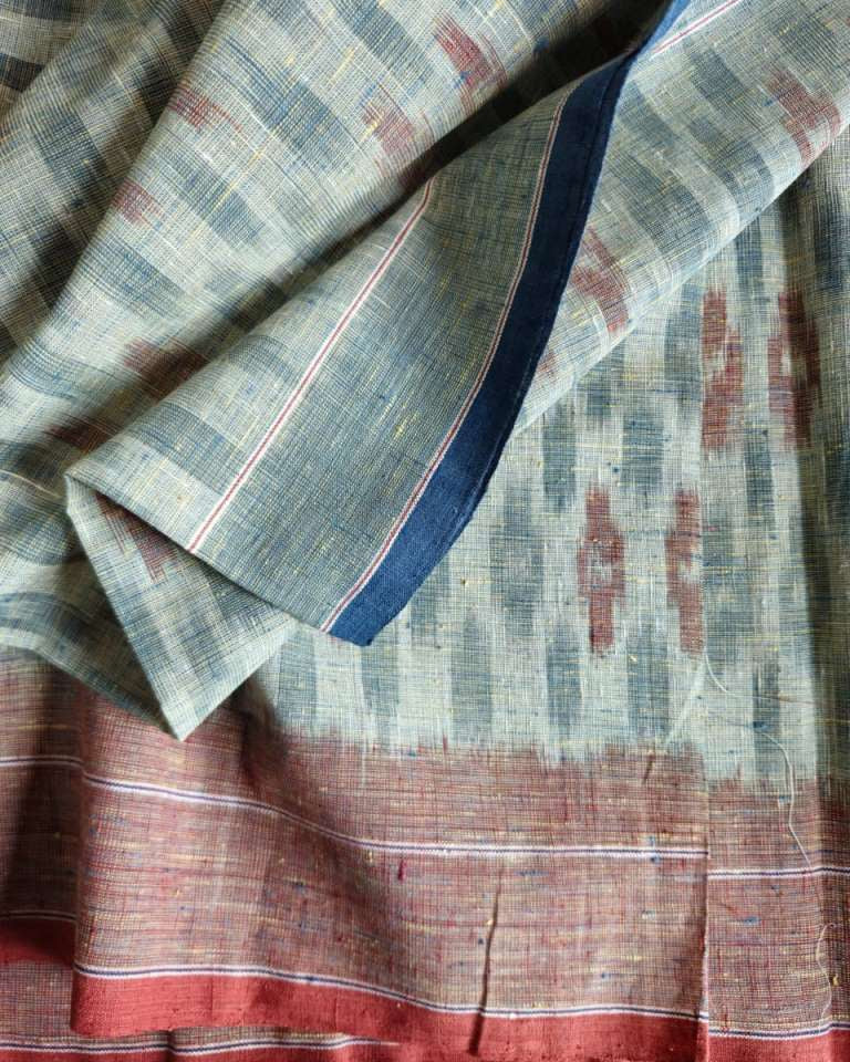 ORGANIC WEFT IKAT :ANAR :KATHA: GREEN INDIGO:ANAR:KATHA:KORA