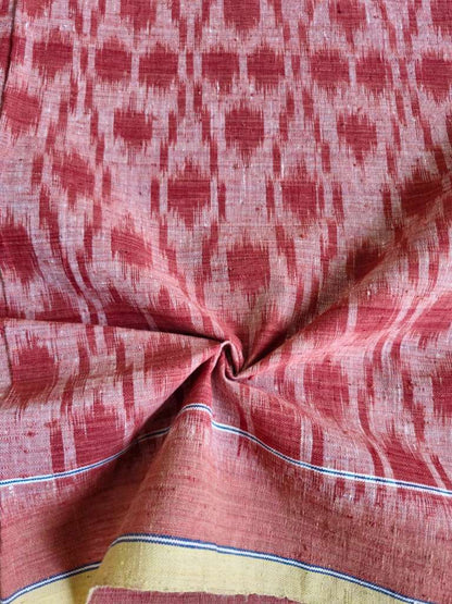 ORGANIC WEFT IKKATH  : : MADDER :  KORA : ANAR YELLOW