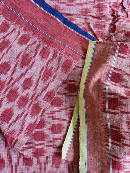 ORGANIC WEFT IKKATH  : : MADDER :  KORA : ANAR YELLOW