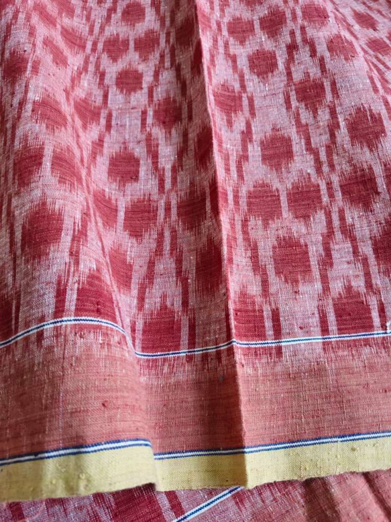 ORGANIC WEFT IKKATH  : : MADDER :  KORA : ANAR YELLOW