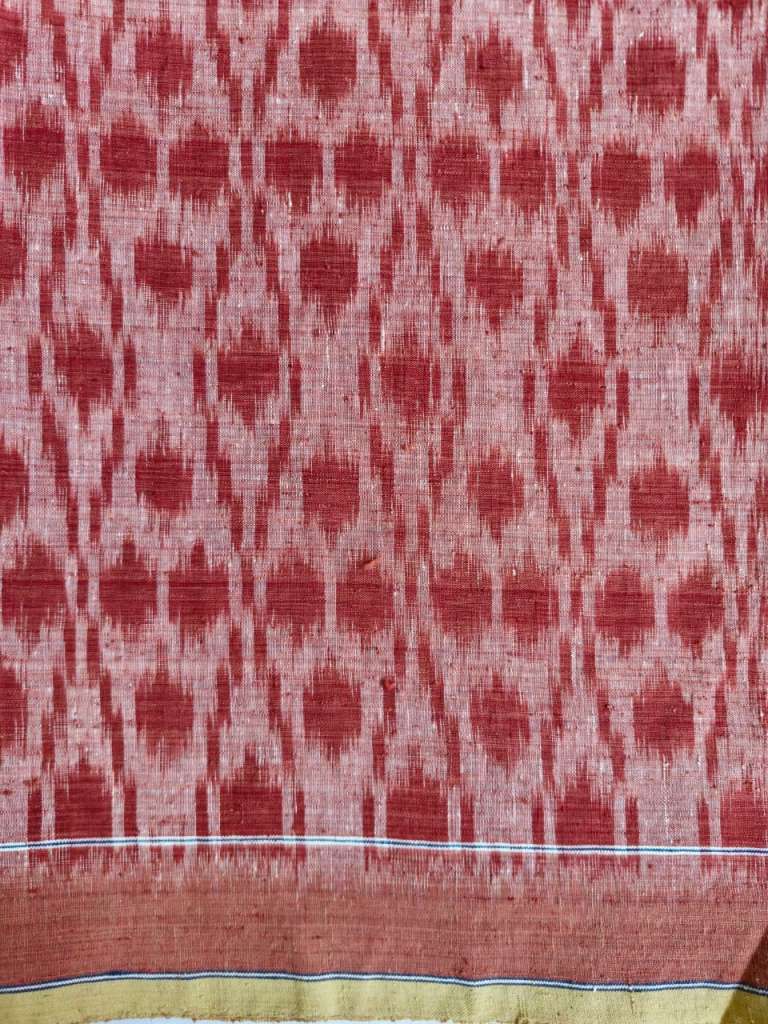 ORGANIC WEFT IKKATH  : : MADDER :  KORA : ANAR YELLOW