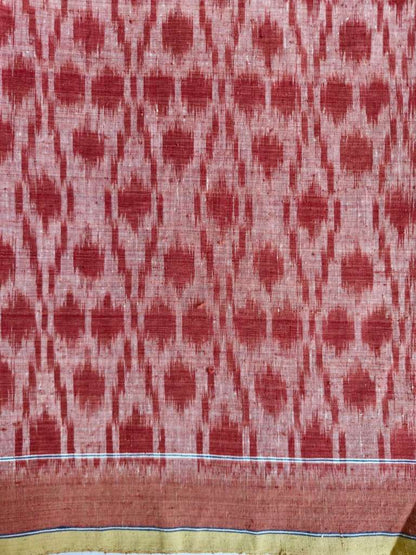 ORGANIC WEFT IKKATH  : : MADDER :  KORA : ANAR YELLOW