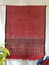 AJRAKH DUPATTA : ALIZARIN RED :BLACK