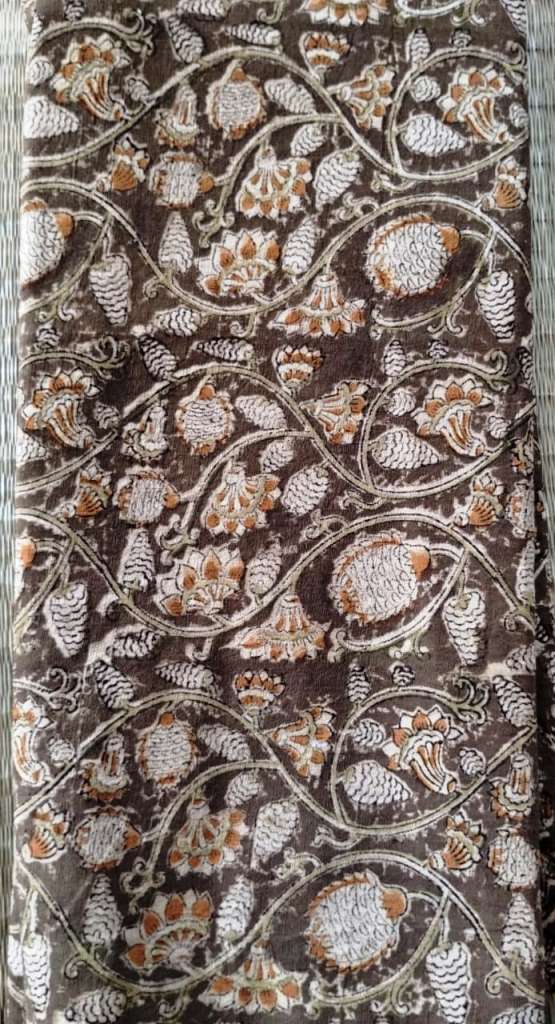 KALAMKARI: OLIVE GREEN :ANAR YELLOW