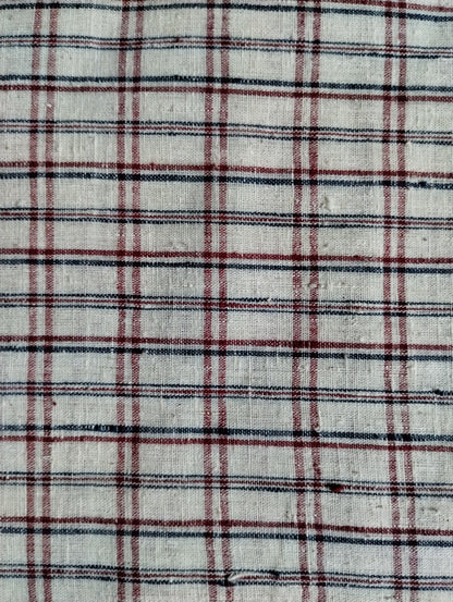 ORGANIC GEOMETRIC FABRIC: ANAR YELLOW:KORA: INDIGO BLUE