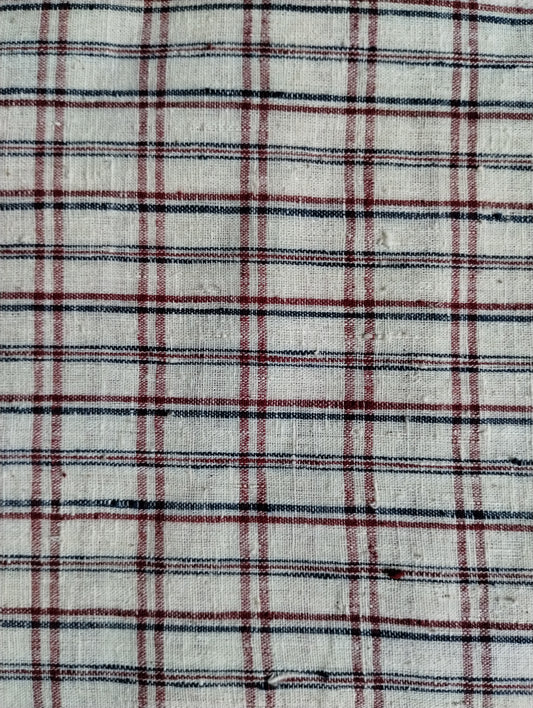 ORGANIC GEOMETRIC FABRIC: ALIZARIN RED:KORA :INDIGO (Copy)