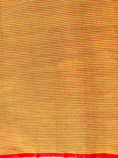 GEOMETRIC FABRIC : ALIZARIN RED : KATHA BROWN : ANAR YELLOW