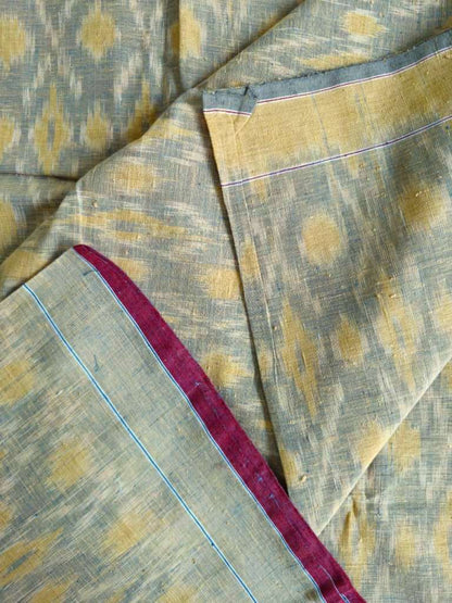 ORGANIC WEFT IKKATH  :ANAR :DARK INDIGO :