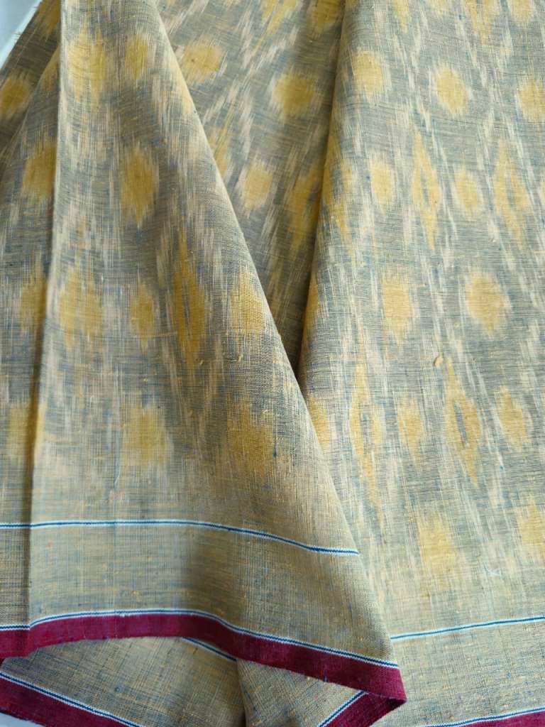 ORGANIC WEFT IKKATH  :ANAR :DARK INDIGO :
