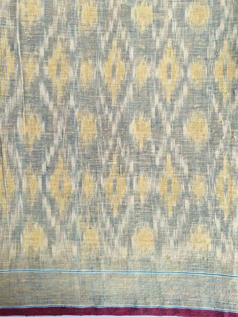 ORGANIC WEFT IKKATH  :ANAR :DARK INDIGO :