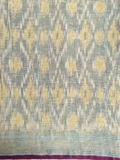 ORGANIC WEFT IKKATH  :ANAR :DARK INDIGO :