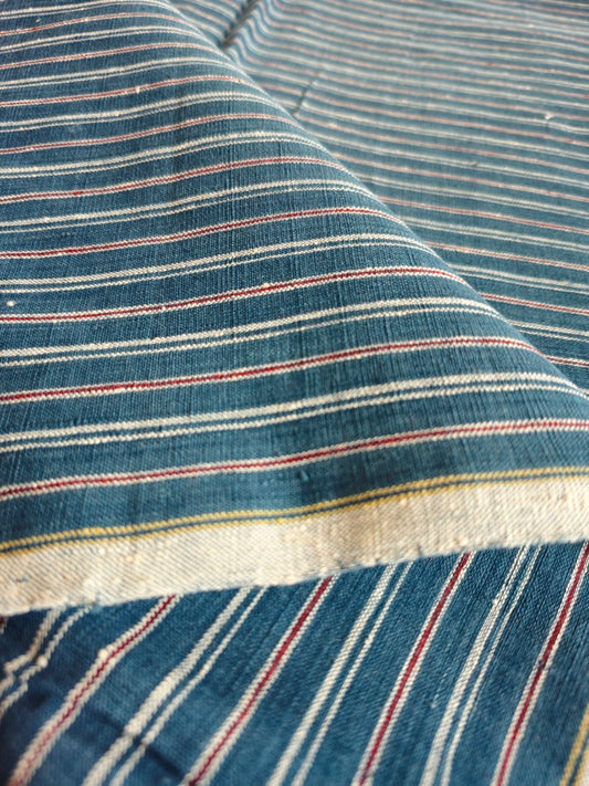 ORGANIC GEOMETRIC FABRIC:  INDIGO : SAPAN :KORA