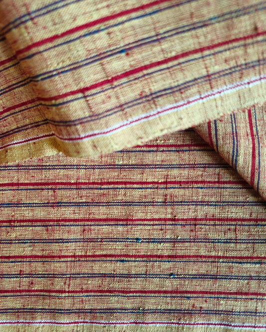 ORGANIC GEOMETRIC FABRIC: ALIZARIN RED :ANAR : INDIGO