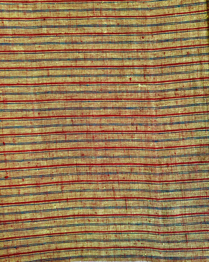 ORGANIC GEOMETRIC FABRIC: ALIZARIN RED :ANAR : INDIGO