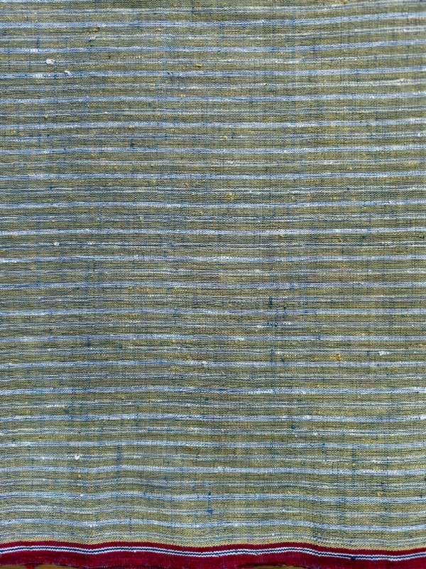 ORGANIC GEOMETRIC FABRIC:  INDIGO : ANAR YELLOW :KORA