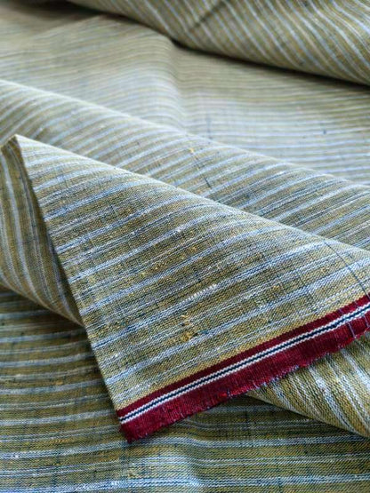 ORGANIC GEOMETRIC FABRIC:  INDIGO : ANAR YELLOW :KORA