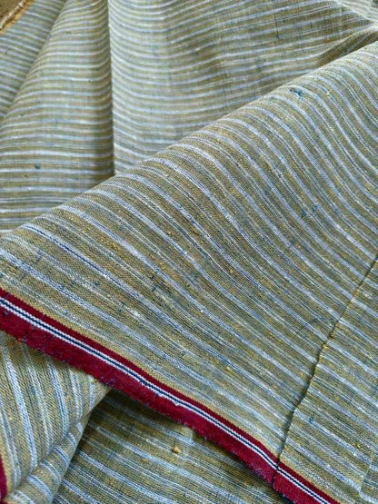 ORGANIC GEOMETRIC FABRIC:  INDIGO : ANAR YELLOW :KORA