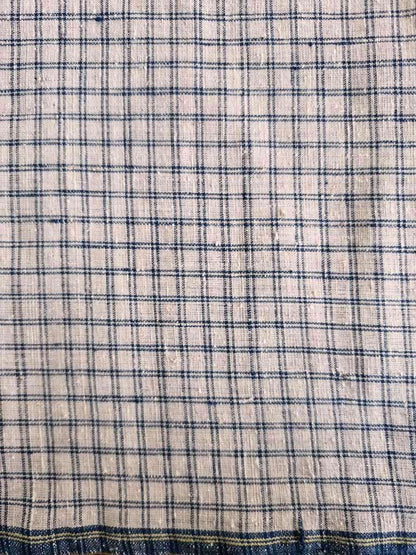 ORGANIC GEOMETRIC FABRIC:KORA:INDIGO BLUE