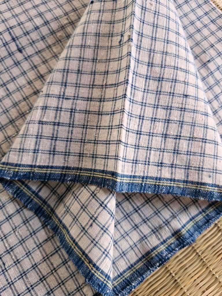 ORGANIC GEOMETRIC FABRIC:KORA:INDIGO BLUE