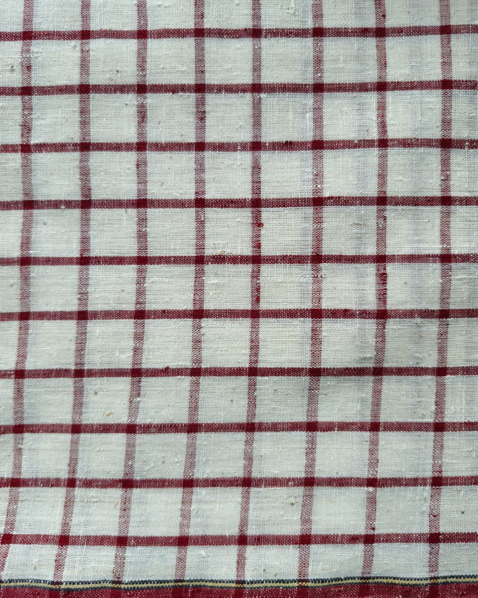ORGANIC GEOMETRIC FABRIC:ALIZARIN RED:KORA: