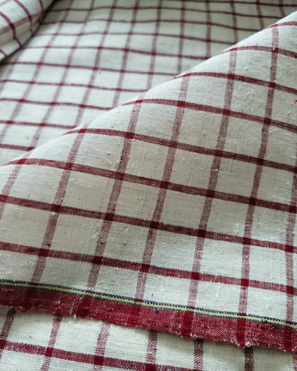 ORGANIC GEOMETRIC FABRIC:ALIZARIN RED:KORA:
