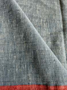 MICRO CHECKS ORGANIC : DARK INDIGO BLUE : KORA: ALIZARIN RED