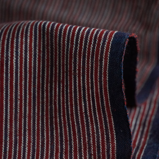GEOMETRIC FABRIC : INDIGO : ALIZARIN : KORA